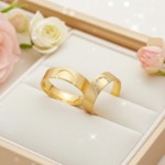 Gifteringer i gult gull 14 kt, 6 mm. GERSTNER - 28267