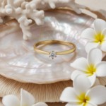 Diamantring i gult gull med 0,05 ct W-Si - 546886