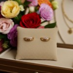 Diamantøredobber i 14kt gull med diamanter 0,06ct W-Si - Bur738291