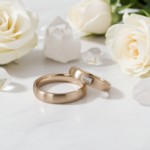 Gifteringer nøttefarget gull 14 kt, 4 mm. GERSTNER - 431303