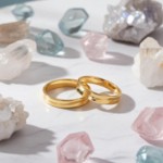 Gifteringer i gult gull 14 kt, 5 mm. GERSTNER - 20907