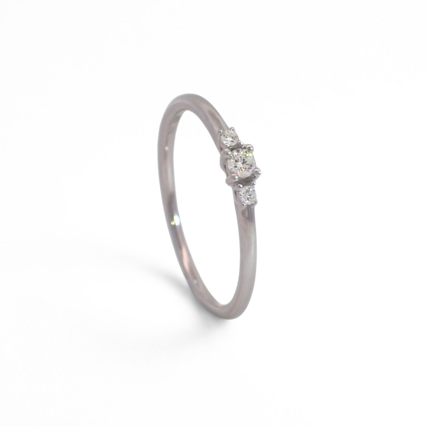 Diamantring i 14kt gull med diamanter 0,085ct W-Si - Bur538277