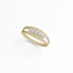 Gullring i 14 kt gull med zirkonia - Bur594449