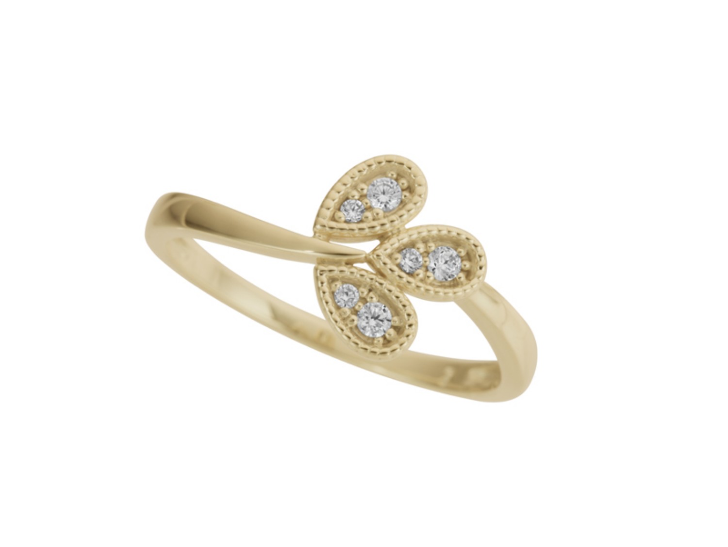 Diamantring i 14kt gult gull med 0,090ct W-Si - Bur538330