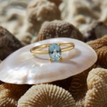 Gullring i 14kt med Topas Sky Blue Oval - Bur620400gt