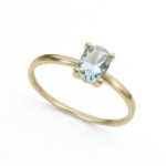 Gullring i 14kt med Topas Sky Blue Oval - Bur620400gt