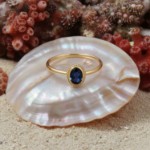 Gullring 14 kt med safir - bur585760