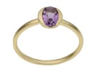 Gullring 14 kt med ametyst - Bur620385
