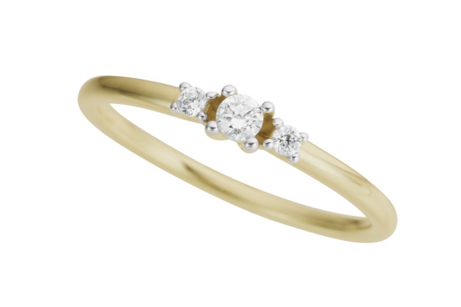 Diamantring - forlovelsesring i gult gull med  0,13 ct W-Si - Bur538278