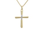 Kors i gull 14kt med 0,015ct  W-P - Bur310614