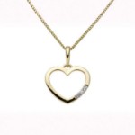 Diamantsmykke i gull 14 kt med 0,015 ct W-P - BUR310457