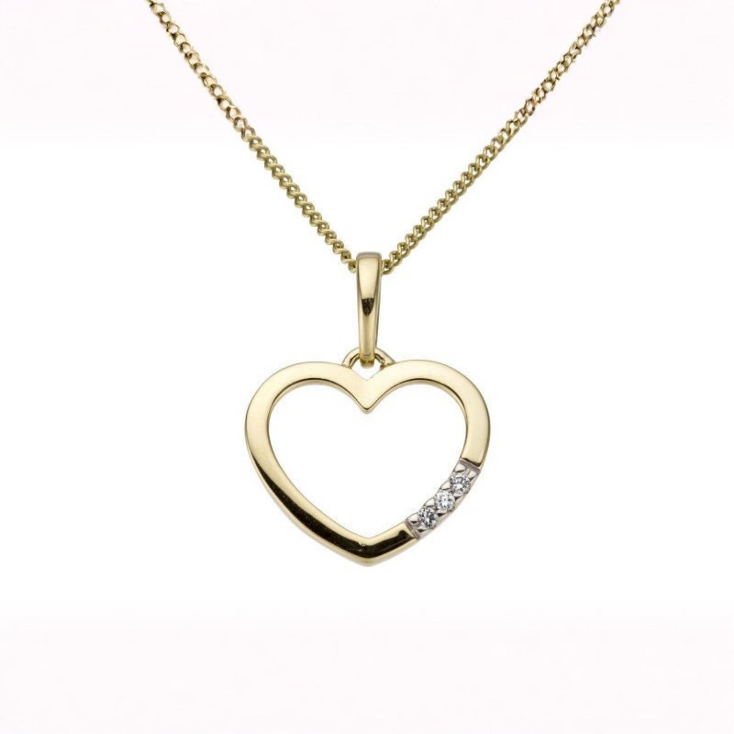 Diamantsmykke i gull 14 kt med 0,015 ct W-P - BUR310457