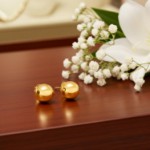 Gulløredobber. Gult gull 14 kt, 6 mm - 46943