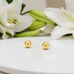 Gulløredobber. Gult gull 14 kt, 5 mm - 46942