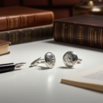 Mansjettknappar med botn, oksidert- 076100