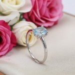 Gullring i 14kt med Topas Sky Blue Oval - Bur620400hvt