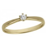 Diamantring i gult gull med 0,05 ct W-Si - 546886