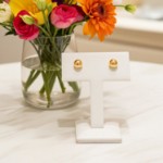 Gulløredobber. Gult gull 14 kt, kule er 4 mm - 47178