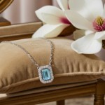 Swarovski smykke Millenia necklace Octagon cut, Blue, Rhodium plated - 5640289