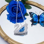 Swarovski smykke Dancing Swan Necklace, Blue, Rhodium plated - 5533397
