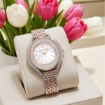 Swarovski klokke Crystalline Aura watch Swiss Made, Metal bracelet, Rose gold tone, Mixed metal finish - 5644075