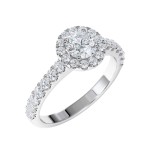 Diamantring med 0,79 ct  i hvitt gull (0,42 ct E-Si2 + 0,37 ct TW-Si) - rubin042037