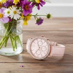 Swarovski klokke Matrix Tennis Chrono watch Swiss Made, Leather strap, Pink, Rose gold-tone finish - 5698300