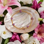 Armbånd i forgylt sølv med blåklokke. LIV - 750218