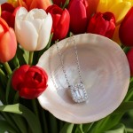 Swarovski smykke Millenia necklace Square Swarovski Zirconia, white, rhodium - 5599177