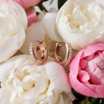 Swarovski øredobber Matrix hoop earrings Round cut, White, Rose gold-tone plated - 5690669