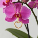 Smykke hjerte i gult gull 14 kt - 27524