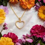 Smykke Hjerte i gult gull med zirkonia stener - 52444