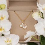 Smykke i gult gull 14 kt med syntetisk Opal - 27605