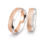 Gifteringer i rødt & hvitt gull 14 kt, 6 mm. LOOP - 4830059