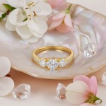 Swarovski Stilla Attract ring Round cut, White, Gold-tone plated - 5723294