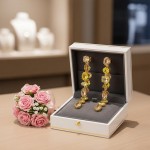 Swarovski øredobber Gema drop earrings Asymmetrical design, Mixed cuts, Long, Yellow, Gold-tone plated - 5718073