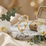 Diamantring i 14kt gull med 0,32 ct TW-Si - coc5000549