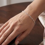 Armbånd Singapore i hvit gull 14kt, 19 cm - 18HV2919