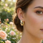 Gull øredobber Kreol med zirkonia - 53156