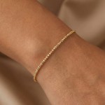 Armbånd i gult gull 14kt, 19 cm - 17038