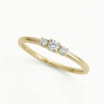 Diamantring - forlovelsesring i gult gull med 0,13 ct W-Si - Bur538278