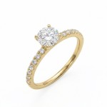 Forlovelsesring i gult gull med Lab Grown diamant 0,69ct TW-VS - Bur5Z00060