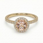 Diamantring i gult gull med 0,15 ct W-Si og morganite - bur573211