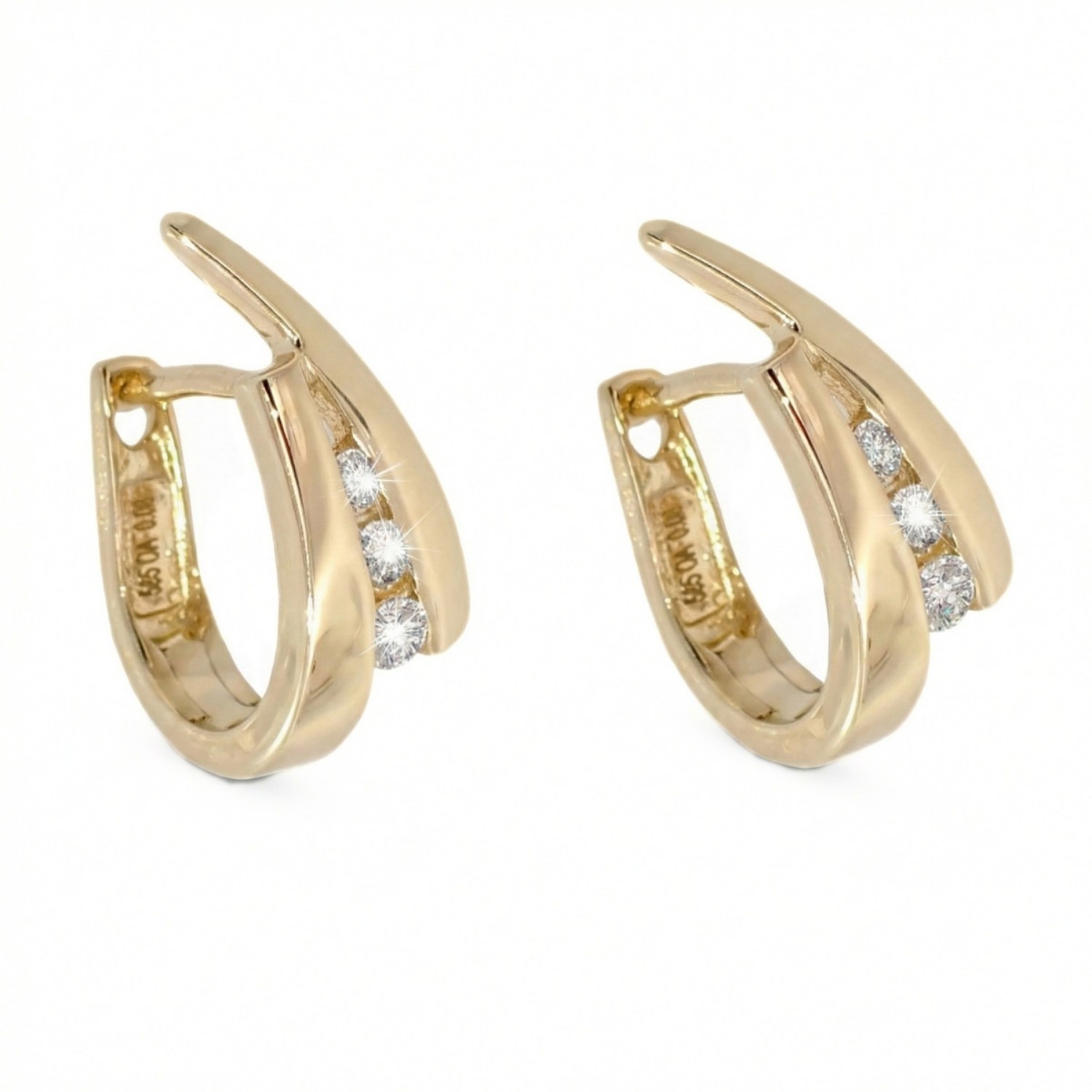 Diamantøredobber i gull med 0,16 ct W-Si - coc3763819gg