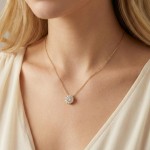 Diamantsmykke i 18kt gull med 0,16 ct W-Si - 08-74-842-45