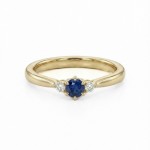 Gullring med safir og diamanter 0.05 ct TW-Si - coc5000547