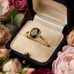 Gullring 14 kt med røykkvarts - bur620385