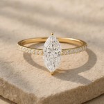 Forlovelsesring med Marquise lab Grown diamant 2,00 ct. R-VS i 18kt gull - 1601-ru-marquise-200-lab