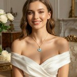 Smykke i forgylt sølv med lys blå coloritt og perle - 3042542