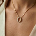 Gullsmykke i 14 kt gull med diamanter 0,08 ct W-SI - bur233959